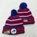 Cheap Bills Team Logo Red Royal 100th Season Pom Knit Hat YD