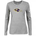 Wholesale Cheap Women's Nike Baltimore Ravens Of The City Long Sleeve Tri-Blend NFL T-Shirt Light Grey