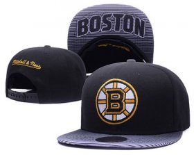 Cheap NHL Boston Bruins Team Logo Black Mitchell & Ness Adjustable Hat