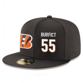 Cheap Cincinnati Bengals #55 Vontaze Burfict Snapback Cap NFL Player Black with White Number Stitched Hat