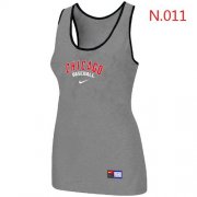 Wholesale Cheap Women's Nike Chicago Cubs Tri-Blend Racerback Stretch Tank Top Light Grey