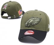 Cheap NFL Philadelphia Eagles Team Logo Olive Peaked Adjustable Hat