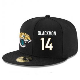 Cheap Jacksonville Jaguars #14 Justin Blackmon Snapback Cap NFL Player Black with White Number Stitched Hat