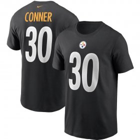 Wholesale Cheap Pittsburgh Steelers #30 James Conner Nike Team Player Name & Number T-Shirt Black