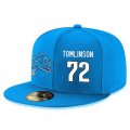 Cheap Detroit Lions #72 Laken Tomlinson Snapback Cap NFL Player Light Blue with White Number Stitched Hat