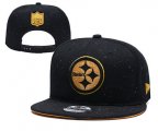 Cheap Steelers Team Gold Logo Black Adjustable Hat YD