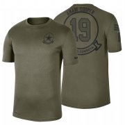 Wholesale Cheap Dallas Cowboys #19 Amari Cooper Olive 2019 Salute To Service Sideline NFL T-Shirt