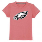 Wholesale Cheap Philadelphia Eagles Authentic Logo Youth T-Shirt Pink