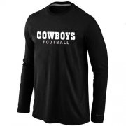 Wholesale Cheap Nike Dallas Cowboys Authentic Font Long Sleeve T-Shirt Black