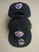 Cheap Steelers Team Logo Black Adjustable Hat LT