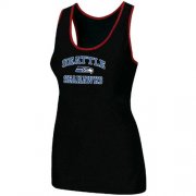 Wholesale Cheap Women's Nike Seattle Seahawks Heart & Soul Tri-Blend Racerback Stretch Tank Top Black