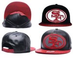 Cheap NFL San Francisco 49ers Fresh Logo Black Reflective Adjustable Hat A189