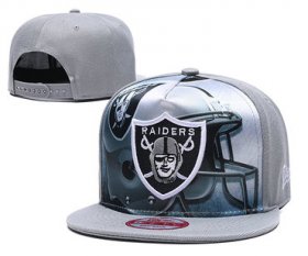 Cheap Raiders Team Logo Gray Adjustable Leather Hat TX