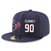 Cheap Houston Texans #90 Jadeveon Clowney Snapback Cap NFL Player Navy Blue with White Number Stitched Hat