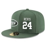 Cheap New York Jets #24 Darrelle Revis Snapback Cap NFL Player Green with White Number Stitched Hat