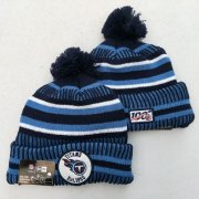 Cheap Titans Team Logo Blue 100th Season Pom Knit Hat YD