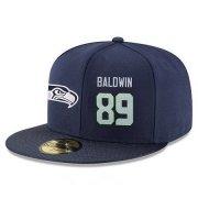 Cheap Seattle Seahawks #89 Doug Baldwin Snapback Cap NFL Player Navy Blue with Gray Number Stitched Hat