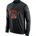 Wholesale Cheap Men's Cincinnati Bengals Nike Black Sideline Circuit Performance Sweatshirt