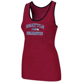 Wholesale Cheap Women\'s Nike Seattle Seahawks Heart & Soul Tri-Blend Racerback Stretch Tank Top Red