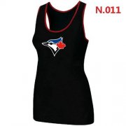 Wholesale Cheap Women's Nike Toronto Blue Jays Big Logo Tri-Blend Racerback Stretch Tank Top Black