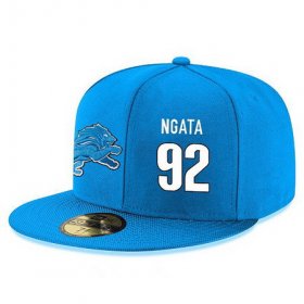 Cheap Detroit Lions #92 Haloti Ngata Snapback Cap NFL Player Light Blue with White Number Stitched Hat