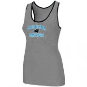 Wholesale Cheap Women's Nike Carolina Panthers Heart & Soul Tri-Blend Racerback Stretch Tank Top Light Grey