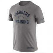 Wholesale Cheap Men's Los Angeles Chargers Nike Heathered Gray Training Performance T-Shirt