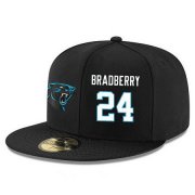 Cheap Carolina Panthers #24 James Bradberry Snapback Cap NFL Player Black with White Number Stitched Hat