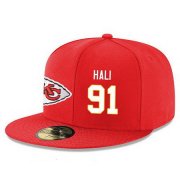 Cheap Kansas City Chiefs #91 Tamba Hali Snapback Cap NFL Player Red with White Number Stitched Hat