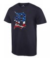 Wholesale Cheap Men's Detroit Tigers USA Flag Fashion T-Shirt Navy Blue