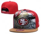 Cheap 49ers Team Logo Red Adjustable Leather Hat TX