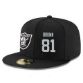 Cheap Oakland Raiders #81 Tim Brown Snapback Cap NFL Player Black with Silver Number Stitched Hat