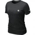 Wholesale Cheap Women's Nike Pittsburgh Steelers Chest Embroidered Logo T-Shirt Black