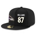 Cheap Baltimore Ravens #87 Maxx Williams Snapback Cap NFL Player Black with White Number Stitched Hat