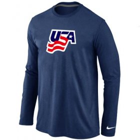 Wholesale Cheap Nike USA Graphic Legend Performance Collection Locker Room Long Sleeve T-Shirt Dark Blue