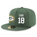 Cheap Green Bay Packers #18 Randall Cobb Snapback Cap NFL Player Green with White Number Stitched Hat