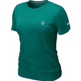 Wholesale Cheap Women\'s Nike Miami Dolphins Chest Embroidered Logo T-Shirt Green